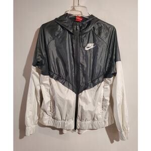 Nike Womens Windrunner Vented Hooded Track Jacket Size L Black White Running